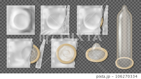 Realistic Condom Transparent Set 106270334