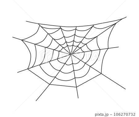 Black Spider Web Isolated on White 106270732