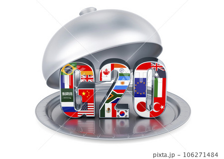 Restaurant cloche with G20, 3D rendering 106271484