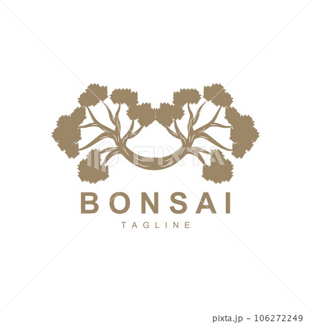 Bonsai Tree Logo. Simple Minimalist Silhouette Design, Plant Vector, Icon Illustration Element Bonsai Tree Logo. Simple Minimalist Silhouette Design, Plant Vector, Icon Illustration Element 106272249
