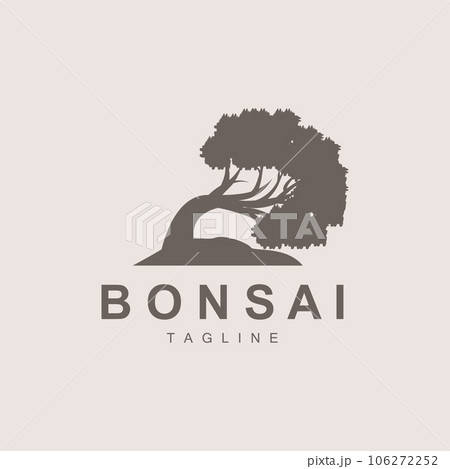 Bonsai Tree Logo. Simple Minimalist Silhouette...のイラスト素材 ...