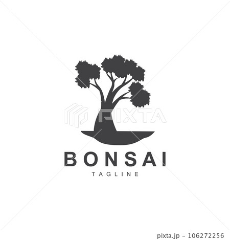 Bonsai Tree Logo. Simple Minimalist Silhouette... - Stock Illustration  [106272256] - PIXTA