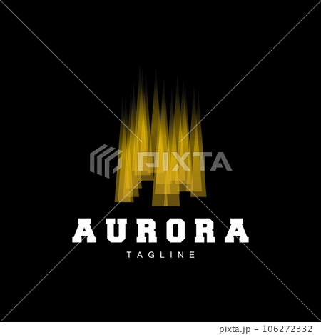 Aurora Logo, Simple Design Amazing Natural Scenery Of Aurora, Vector Icon Template, Illustration 106272332
