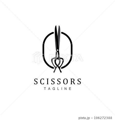 Scissors Logo, Shaver Vector, Simple Barber Shop Design, Icon, Background, Symbol, Template 106272388