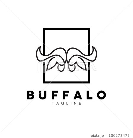 Buffalo Logo, Livestock Farm Animal Vector, Buffalo Head Design Simple Template Silhouette 106272475