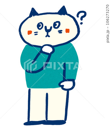 考えるネコのイラスト 106273270