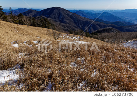 大菩薩連嶺・白谷丸から雁ヶ腹摺山と都心のビル群遠望 106273700