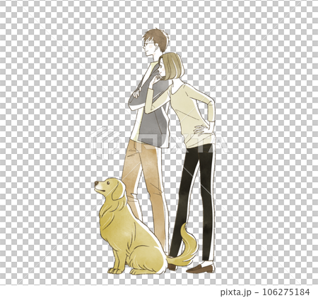 Smiling men and women and dogs Smiling men and women and dogs 106275184