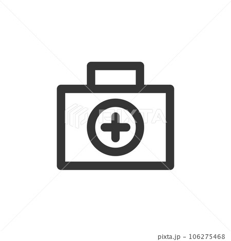 医療関連の線画単品アイコン　救急箱 106275468