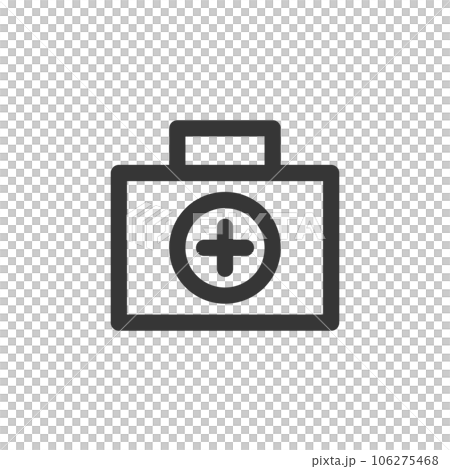 医療関連の線画単品アイコン　救急箱 106275468