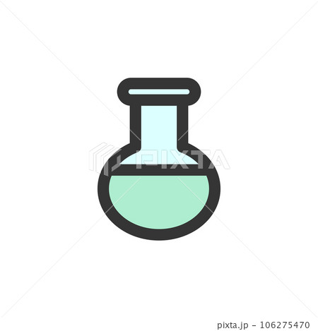 医療関連のカラー単品アイコン　丸底フラスコ 106275470
