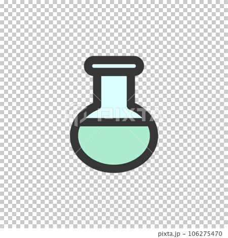 医療関連のカラー単品アイコン　丸底フラスコ 106275470
