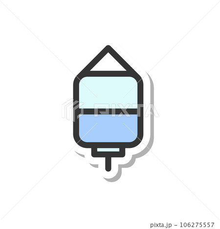 ステッカー風医療関連の単品アイコン　点滴 106275557