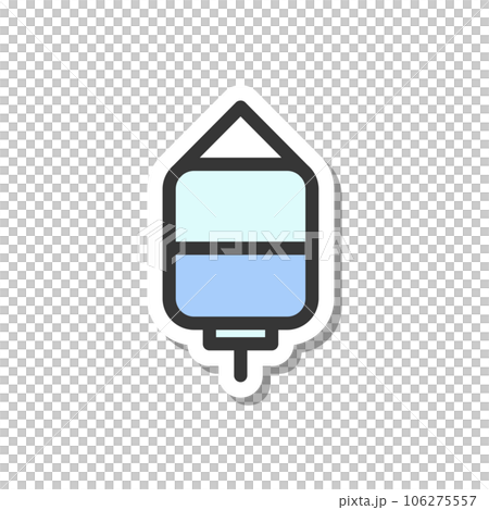 ステッカー風医療関連の単品アイコン　点滴 106275557