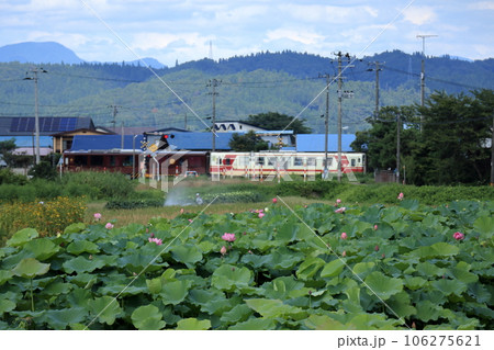 小ヶ田踏切を通過する気動車 小ヶ田踏切を通過する気動車 106275621