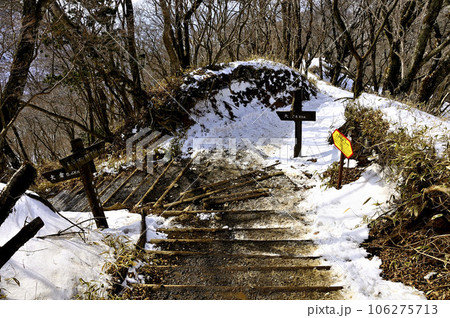 雪の丹沢山地 鍋割山稜と大倉尾根の分岐 塔ノ岳の金冷し 雪の丹沢山地 鍋割山稜と大倉尾根の分岐 塔ノ岳の金冷し 106275713