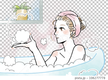 A woman relaxing in the bath 106277778