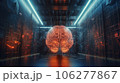 Artificial intelligence concept with circuit board background and digital brain of android. AI is Generative machine intelligence. 106277867