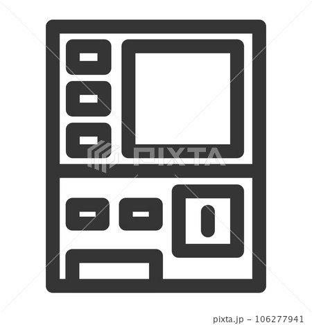 駅関連の線画単品アイコン 券売機 駅関連の線画単品アイコン 券売機 106277941