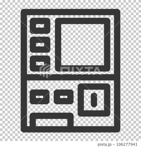 駅関連の線画単品アイコン 券売機 駅関連の線画単品アイコン 券売機 106277941