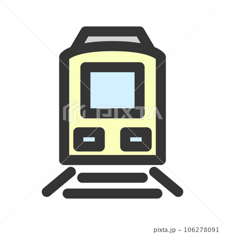 駅関連のカラー単品アイコン　電車　正面 106278091