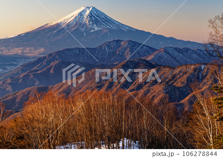 雁ヶ腹摺山から見る早朝の富士山 106278844