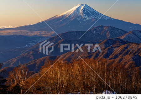雁ヶ腹摺山から見る早朝の富士山 雁ヶ腹摺山から見る早朝の富士山 106278845