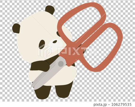 はさみを持つパンダ 106279535