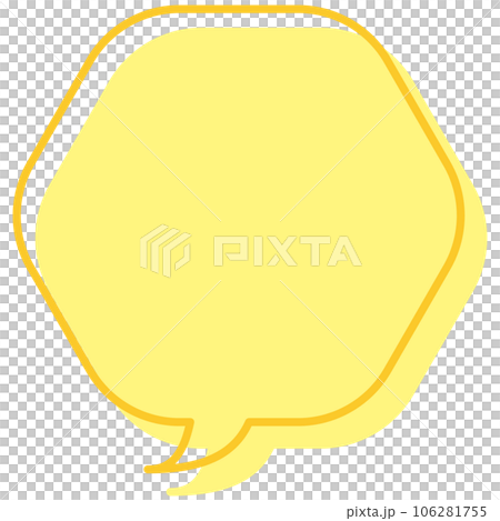 Speech bubble illustration 5 [Line and staggered painting (yellow)] 106281755