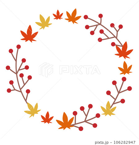 紅葉や赤い実のフレームのベクターイラスト 106282947