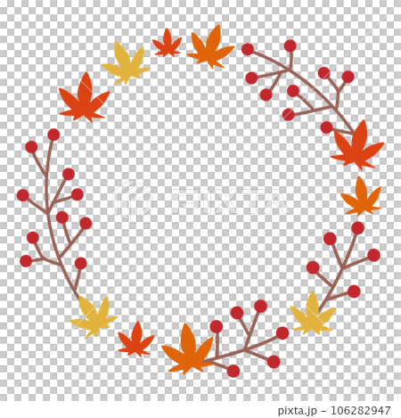 紅葉や赤い実のフレームのベクターイラスト 106282947