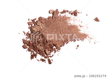 Smear of broken eye shadow isolated on white background. Smear of broken eye shadow isolated on white background. 106283274