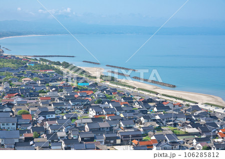 【奉納山展望台より出雲市内を一望】 島根県出雲市大社町杵築北 【奉納山展望台より出雲市内を一望】 島根県出雲市大社町杵築北 106285812