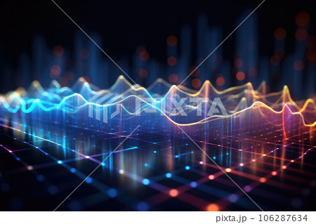 Abstract futuristic background Data Transfer. technology concept. Futuristic cyberspace background. Generative AI 106287634