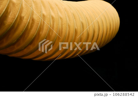 Yellow corrugated pipe. Used for cable laying, siphon, insulation, for connect Yellow corrugated pipe. Used for cable laying, siphon, insulation, for connect 106288542