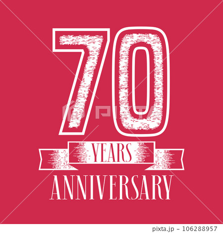 70 years anniversary vector icon, logo. Graphic design element with number and text 106288957