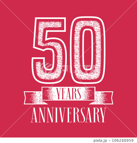 50 years anniversary vector icon, logo. Graphic design element with number and text 50 years anniversary vector icon, logo. Graphic design element with number and text 106288959