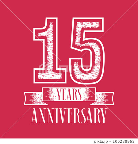 15 years anniversary vector icon, logo. Graphic design element with number and text 106288965