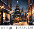 クリスマスを祝う街の風景のイラスト 106289526