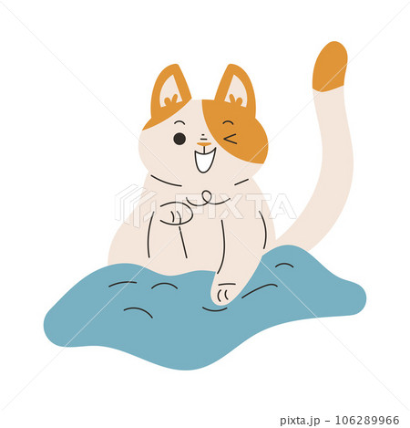 Funny Cat Domestic Pet with Pretty Snout Winking Vector Illustration 106289966