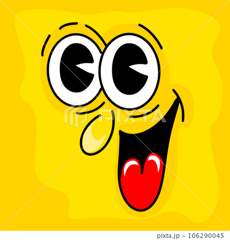 Yellow cheerful face. Vector illustration Yellow cheerful face. Vector illustration 106290045