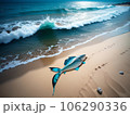海岸に打ち上げられた1匹の魚のイメージ 106290336