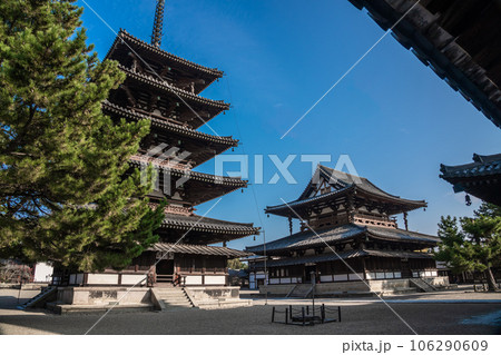 奈良県　法隆寺　五重塔　世界文化遺産 106290609