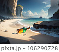 海岸に流れ着いた小瓶のイラスト 106290728