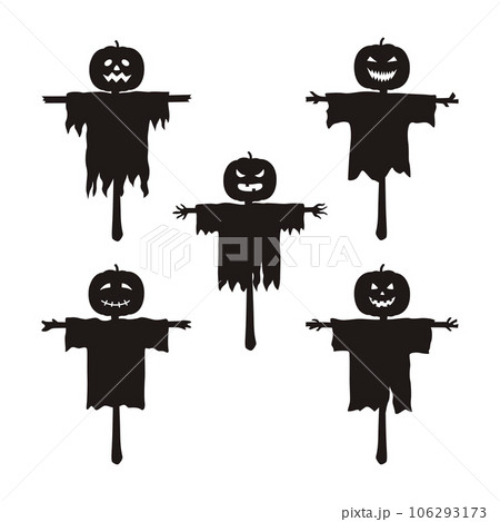 Halloween scarecrow silhouette illustration set 106293173