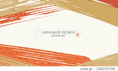 筆と和柄の背景デザイン 筆と和柄の背景デザイン 106293700