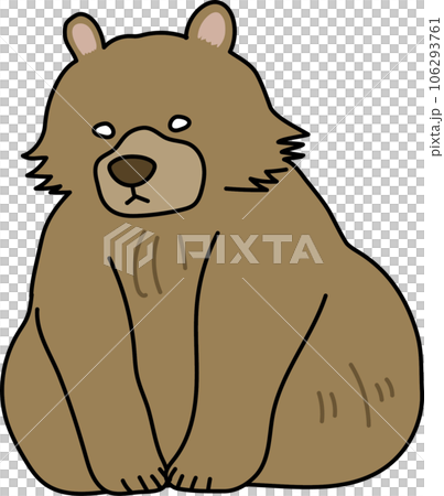 一隻鬆散可愛的簡約棕熊坐下 一隻鬆散可愛的簡約棕熊坐下 106293761