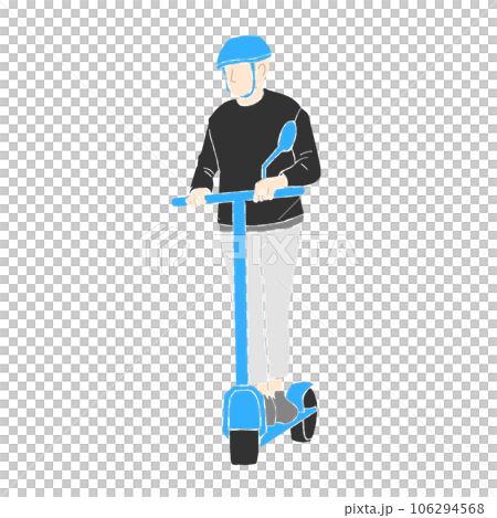 Illustration of a man riding an electric kickboard 106294568