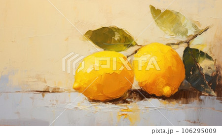 油絵 専用 いちじくとレモンのあるテーブル 油絵 専用 いちじくと