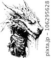 Krakow dragon black and white ink vector illustration 106295628
